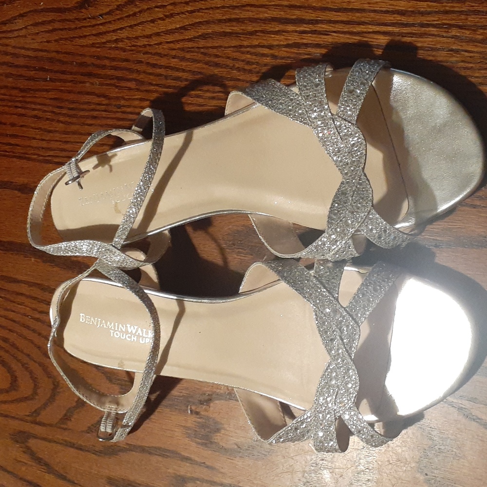 Sparkly silver sandals